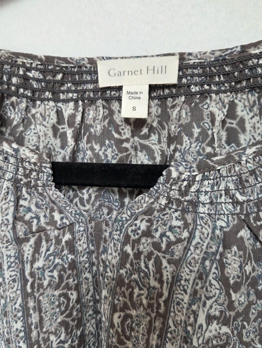 Garnet Hill Women's Small Boho Blouse 100% silk - Picture 2 of 8